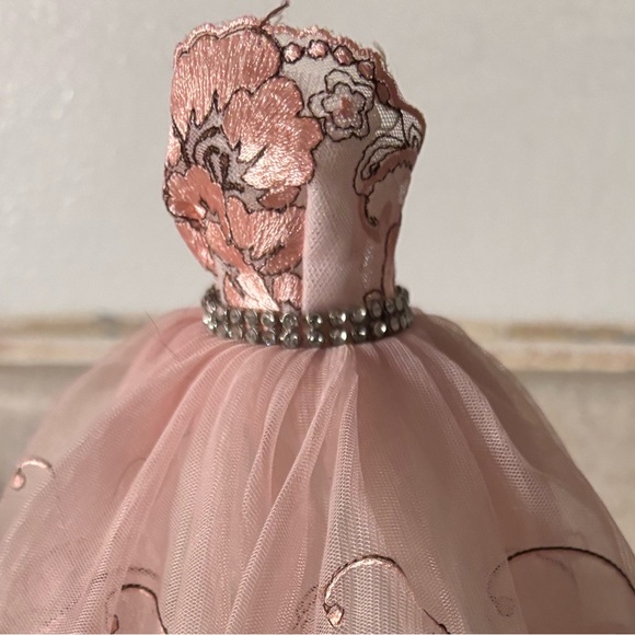 Elegant Pink Floral Doll Dress - Picture 6 of 7